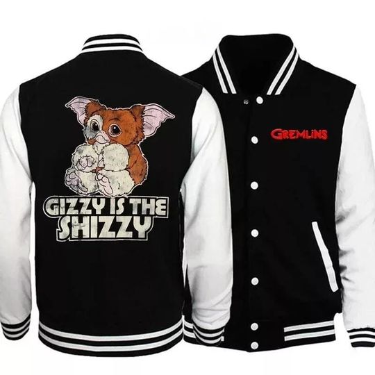 New Classic Gizmo Pattern Printed Baseball Jacket Hoodie Men Baseball Jacket