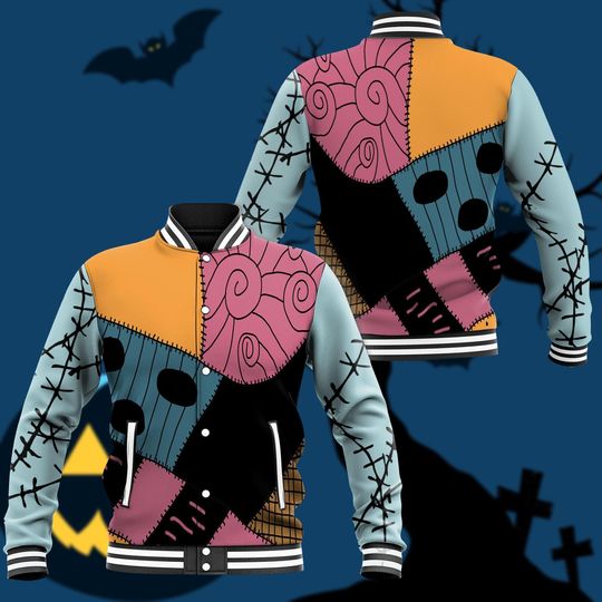 Halloween Sally Baseball Jacket, Nightmare Before Christmas Jacket, Sally Costume Jacket, Halloween Outfit, Horror Jacket Gift For Her