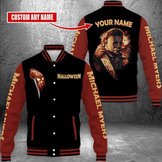 Michael Myers Halloween Baseball Jacket, Horror Scary Movie Shirt, The Night He Came Home Racing Jacket, Halloween Gift For Men And Wom