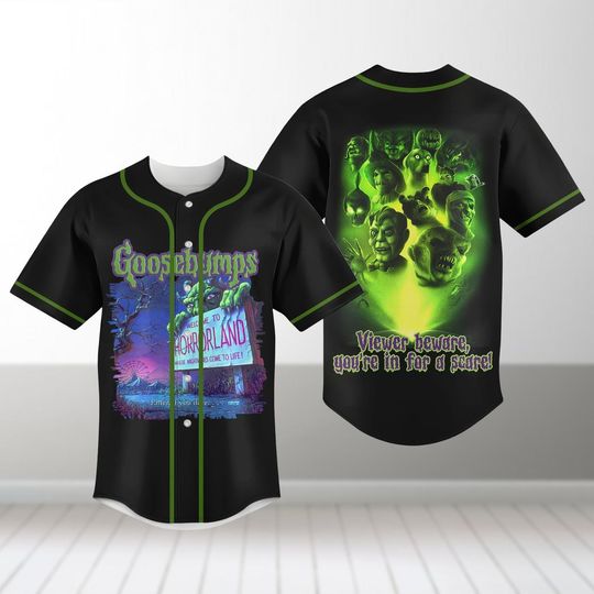 Halloween Goosebumps Baseball Jersey, Goosebumps Horrorland Jersey Shirt, Halloween Movie Baseball Shirt, R.L.Stine Goosebumps Jersey