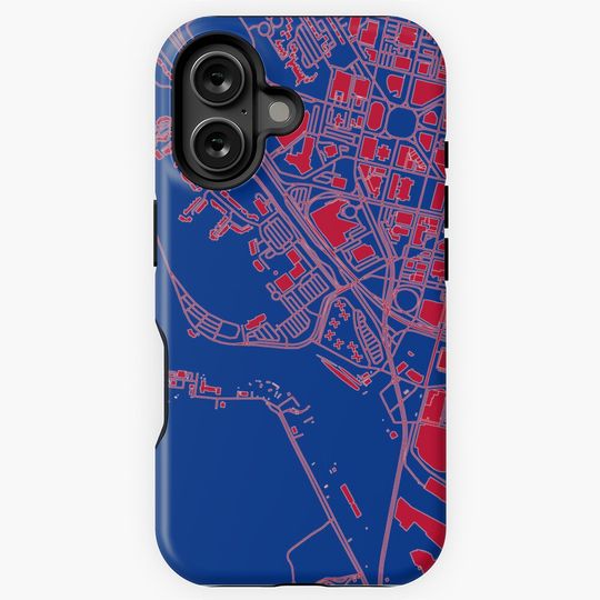 Buffalo City Plan Map Art iPhone Case, Gift For Fan