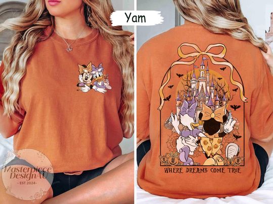 Minnie and Daisy Besties Halloween Shirt, Disney Girls Trip Tee, Spooky Season Best Friend Shirt, Disney Halloween T-Shirt for Women