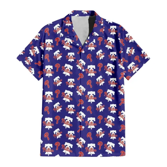 Philadelphia Baseball Team Phillies Hawaiian Button Shirt