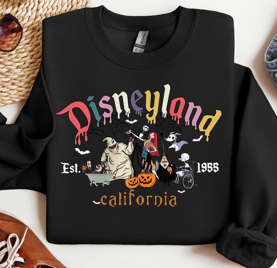 Halloween Retro Disneyland Est 1955 California Sweatshirt, Mickey Ghost Sweatshirt, Spooky Sweatshirt, Disneyland Halloween Sweatshirt
