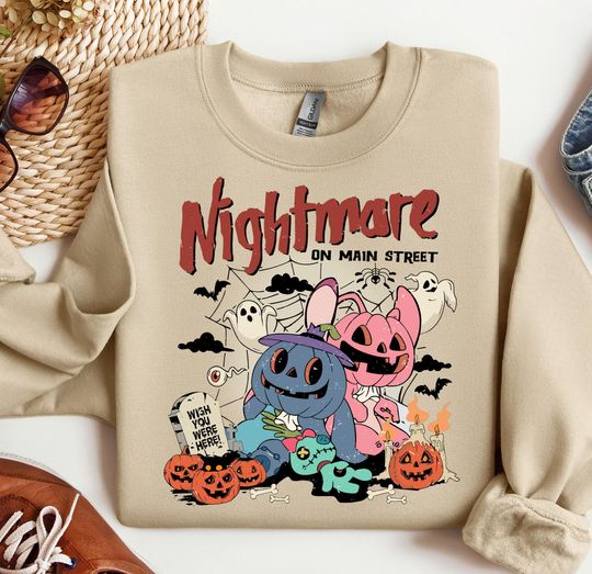 Vintage Mickey Halloween Sweatshirt, Disney Halloween Hoodie, Nightmare On The Main Street Sweatshirt, Halloween Pumpkin Shirt