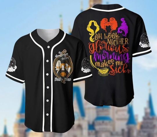 Halloween Hocus Pocus Baseball Jersey,  Sanderson Sisters Baseball Shirt, Horror Movie Jersey Shirt, Spooky Season Gift