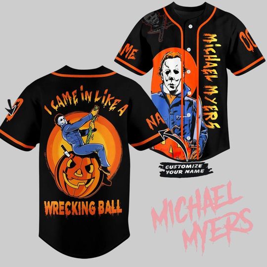 Personalized Michael Myers Jersey, Halloween Baseball Jersey, Boogeyman Jersey Shirt, Horror Movie Baseball Shirt, Halloween Characters Gift