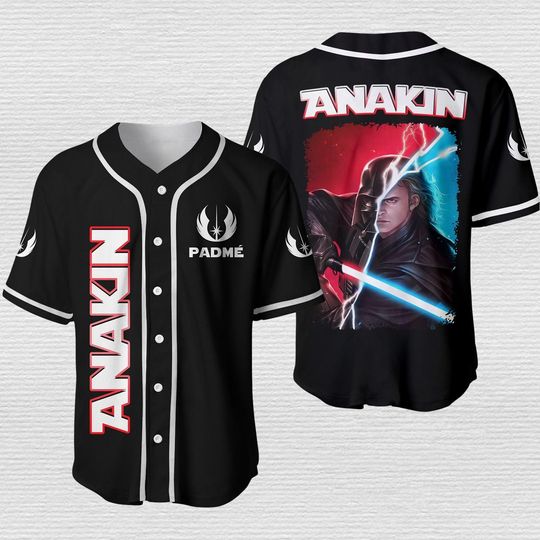 Custom Anakin Skywalker Baseball Jersey, Darth Vader Jersey Men Shirt, Star Wars Baseball Shirt, Skywalker Shirt, Matching Team Jersey