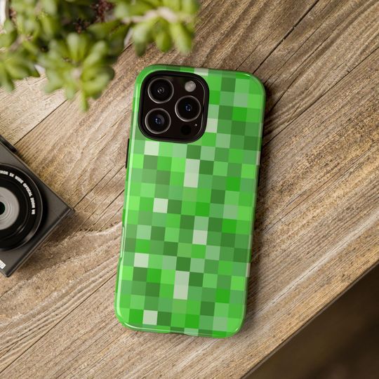 Pixelated Green iPhone Tough Case Inspired by Minecraft for iPhone