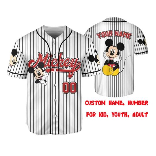 Vintage Mouse Smile Jersey – Personalized Baseball Jersey for Kids & Adults