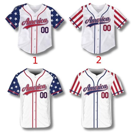 Personalized America Baseball Jersey, Custom Name Number USA Baseball Jersey, Party In The USA, Independence Day Matching Baseball Lover