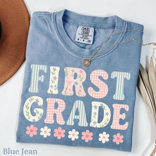 Comfort Colors First Grade Teacher Shirt, Back to School 1st Grade Tee, Teacher Appreciation Gift, Cute Summer Elementary School T-shirt,