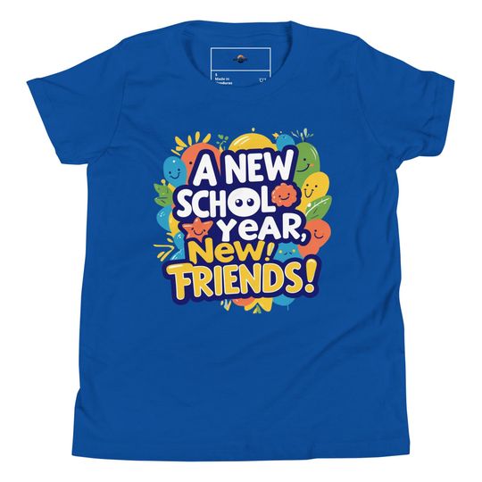 A New School Year, New Friends  Fun Back to School T-Shirt for Kids  First Day Shirt