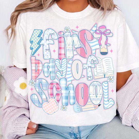 First Day of School  Preppy, Back To School  , First Day of School Shirt  Design, Kids First Day of School Gift for Teacher