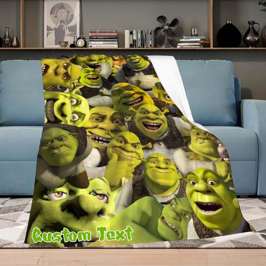 Personalized Shrek Photo Blanket, Custom Name Blanket, Comfortable Blanket, Children's Blanket, Birthday Gifts, Anniversary Gifts.