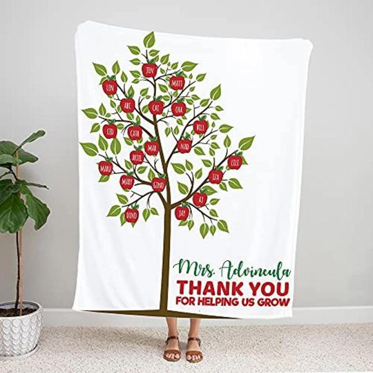 Personalized Teacher Students Name Appreciation Blanket, Teacher Blanket, Gift For Teacher, Custom Blanket, Teacher Appreciation
