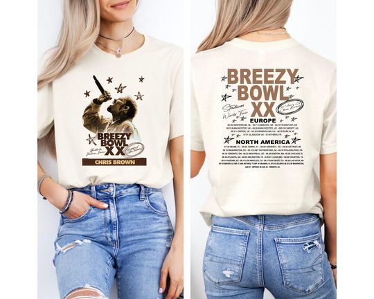 Chris Brown Breezy Bowl XX T-shirt, Chris Brown Album Shirt, Chris Brown Fan Gift, Album & Tour Fan Tee, Cb Tour 2025