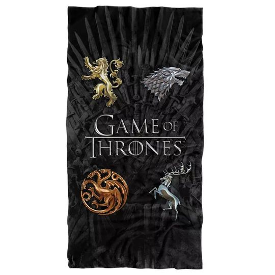 Game of Thrones Chrome House Sigils Beach Towel 30"x60"