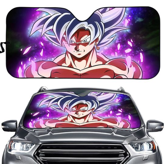 Goku Dragon Ball Cartoon Auto Sun Shade, Car Sun Shades 57x27.5 Inch, Auto Sun Shade, Car Screen Decor
