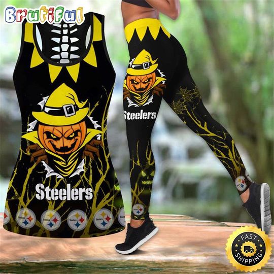 Pittsburgh Steeler Pumpkin Halloween All Over Print 3D Tank Top Leggings Perfect Gift For Halloween