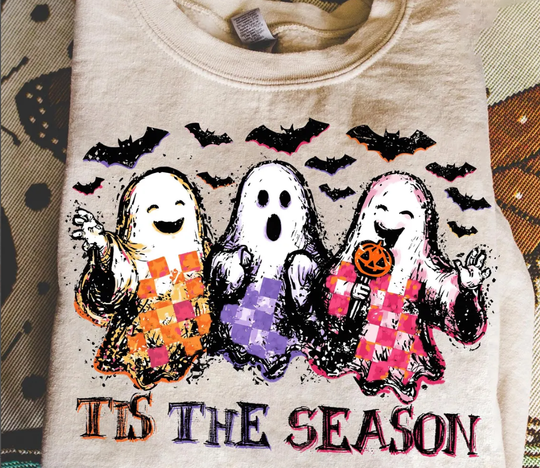 Halloween Ghost PNG | Retro Shirt Design with Tis the Season Theme