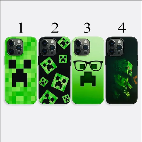 Green Creeper iPhone Tough Case Inspired by Minecraft for iPhone