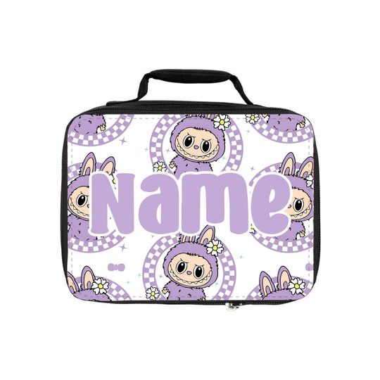 Labubu Inspired lunch bag, personalized kids insulated lunch tote, whimsical Labubu design, school food carrier, cute kawaii kids lunch box