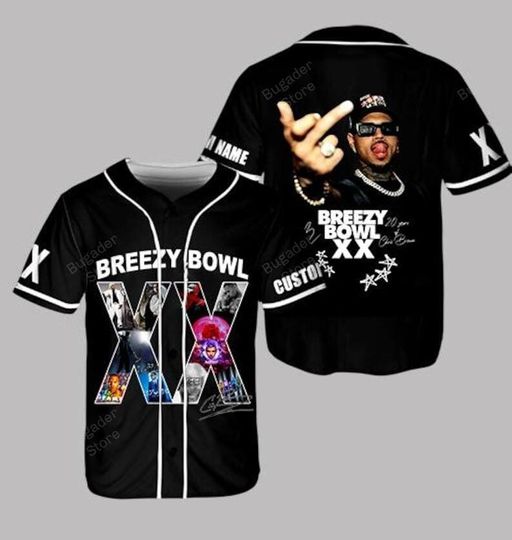 Chris Brown Breezy Bowl XX Tour Jersey, Chris Brown Fan Jersey, CB Tour 2025 Chris Brown Crop Top Graphic Chris Brown Jersey