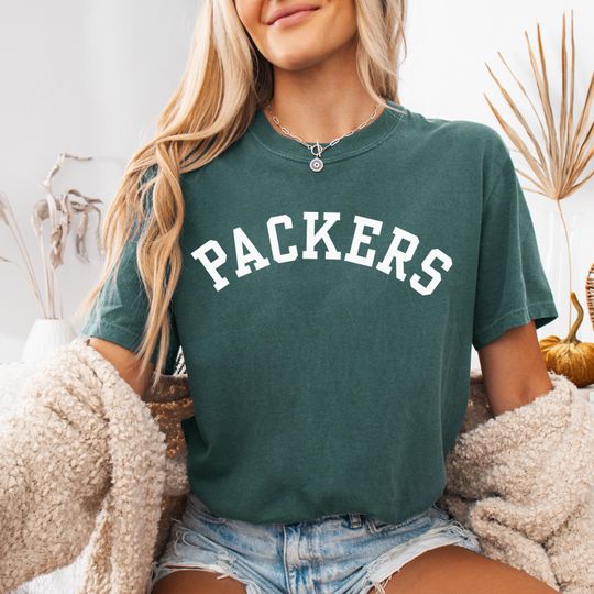 Comfort Colors Packers T-Shirt, Green Vintage Casual Unisex Tee, Packers Tops for Men and Women