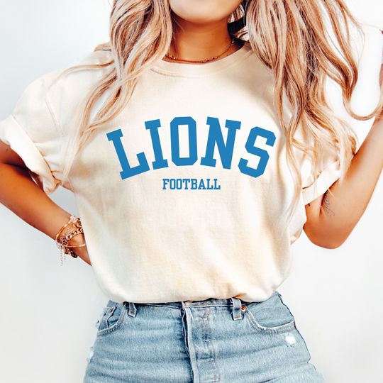 Comfort Colors Lions shirt, vintage Lions football shirt, unisex ivory Lions tshirt, Lions t-shirt