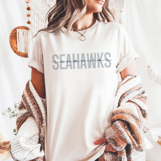 Comfort Colors Seahawks t-shirt, Seahawks shirt, unisex ivory Seahawks tee, vintage inspired Seahawks tshirt, trendy Seahawks top