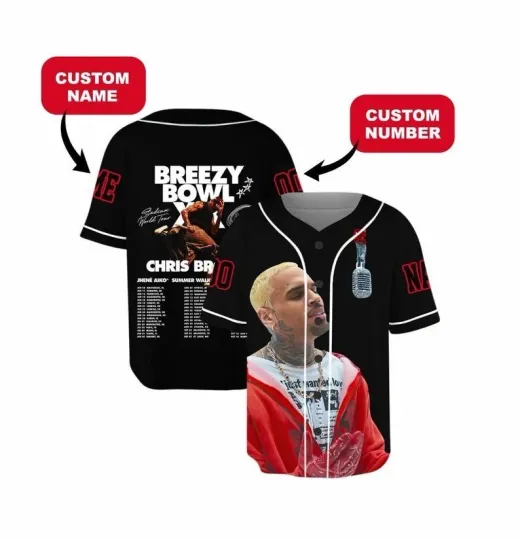 Personalized Personalized Chris Brown Tour Jersey, Breezy Bowl XX 2025 Shirt