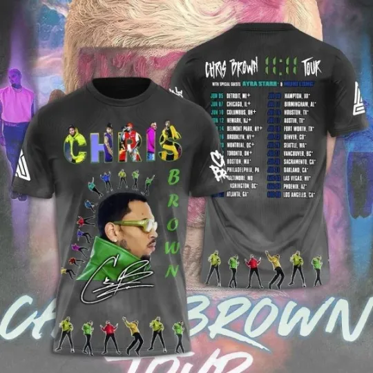Chris Brown – Breezy Bowl XX Tour 2025 Chris Brown 3D Shirt
