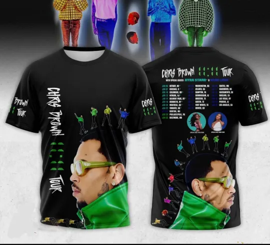 Rare Chris Brown Breezy Bowl XX Tour 3D Shirt Unisex Men All Size T-Shirt