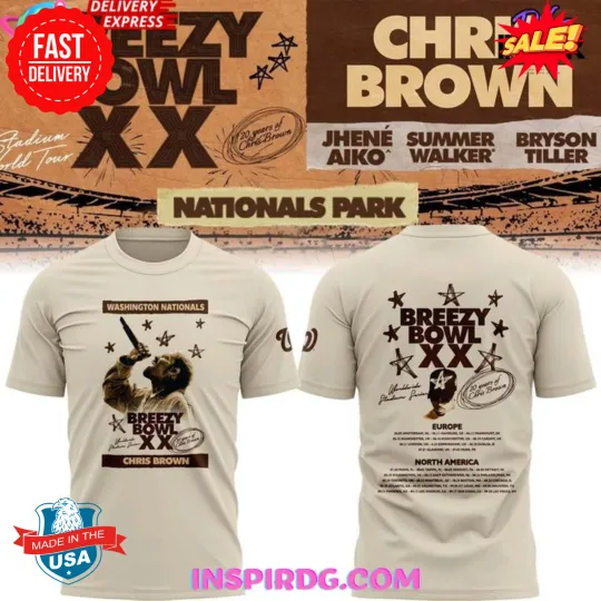 Chris Brown x Breezy Bowl XX x Washington National 3D T-Shirt