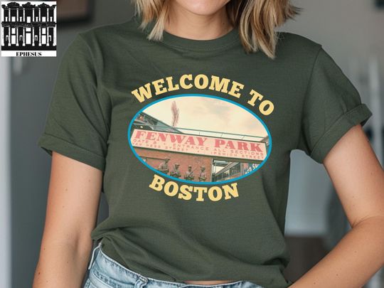 Boston Fenway Park Retro T-Shirt for Red Sox Fans, Classic Stadium Baseball Tee