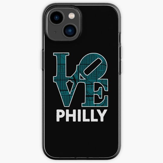 Love Philly City Map Philadelphia 215 iPhone Case, Gift for Fan