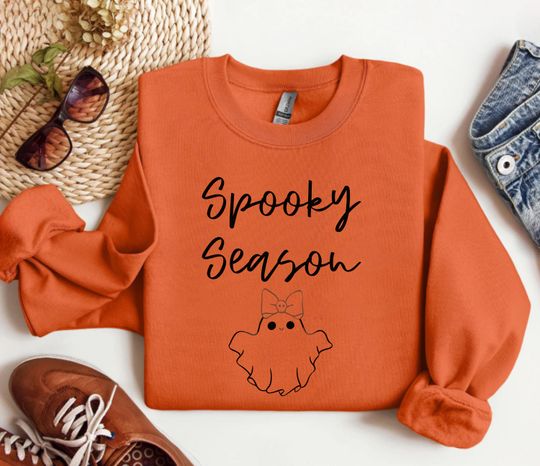 Cute Spooky Season Halloween Sweatshirt Fall Sweater For Women Gift Top