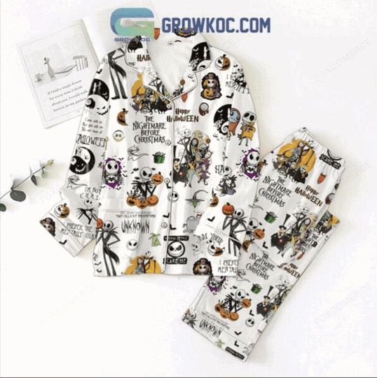 Nightmare Before Christmas Pajamas  Halloween Skeleton Sleep Set