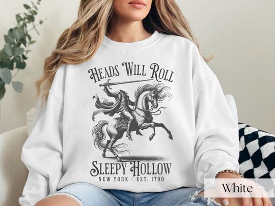 Sleepy Hollow Sweater Headless Horseman Halloween Pumpkin Spooky Season Top
