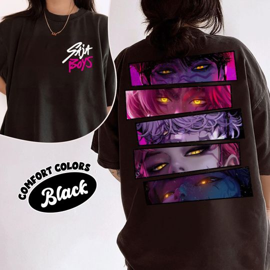 Saja Boys Double Sided T-Shirt, Boy Band Kpop Demon Inspired, Demon Hunters Merch