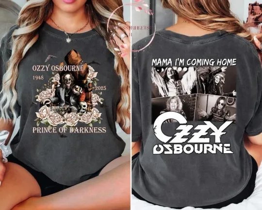 Ozzy Osbourne The Godfather Of Rock Double Sided T-Shirt Prince Of Darkness Tour Tee