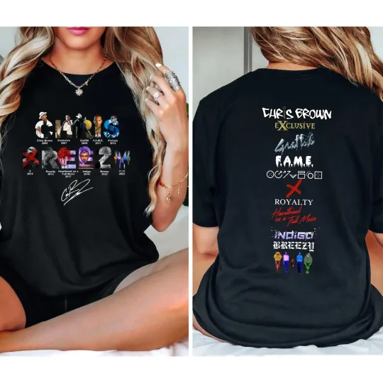 Chris Brown Tour 2025 Double Sided T-Shirt