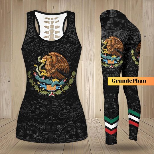 Mexico Eagle Tank Top, Mexico Workout Legging Set, Mexican Tank Top, Summer Tank Top, Mexico Beach Tanks