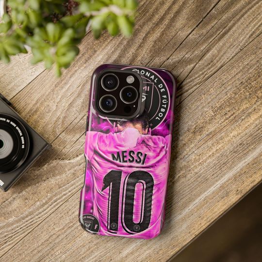 Personalized Messi Inter Miami iPhone Case, Magnetic Tough Football Cover