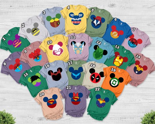 Avengers Mickey Ears Shirts/Marvel Super Heroes Shirt/Avengers Superhero Shirt/Hulk Avengers Spider-Man Black Panther Shirts
