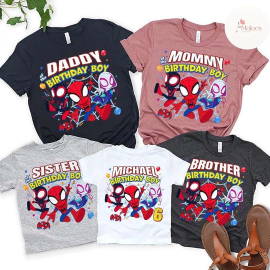 Personalized Disney Spidey and His Amazing Friends Family Birthday Shirt, Superhero Spiderman Spidey Birthday Boy Party, Birthday Girl Shirt