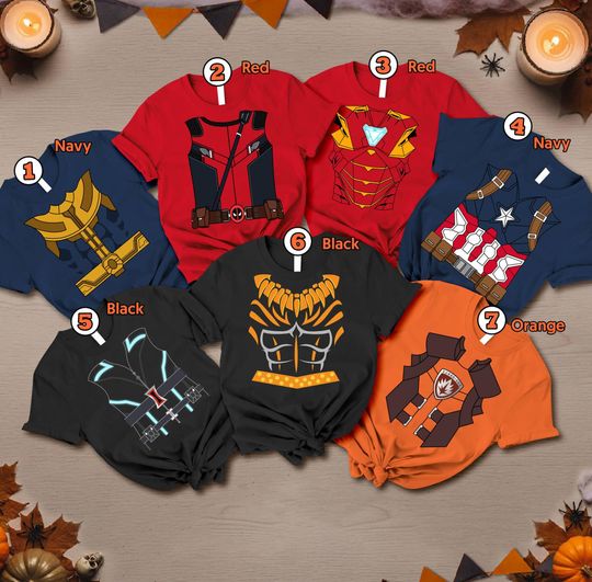 Avengers Superhero Costume Shirts, Superhero Cosplay Shirt, Captain America Iron Man Hulk Thor Costume Avengers Team Crew Shirt