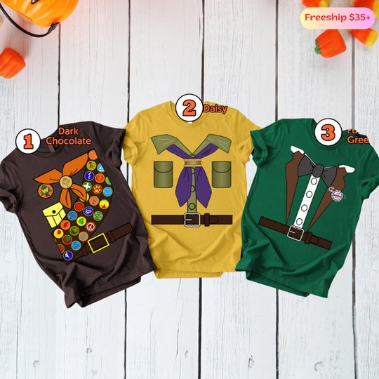 Disneyland Up Carl And Ellie Costume Shirt Halloween Up Russell Carl Ellie Shirt Up Family Group Shirt Matching Halloween Party Shirt