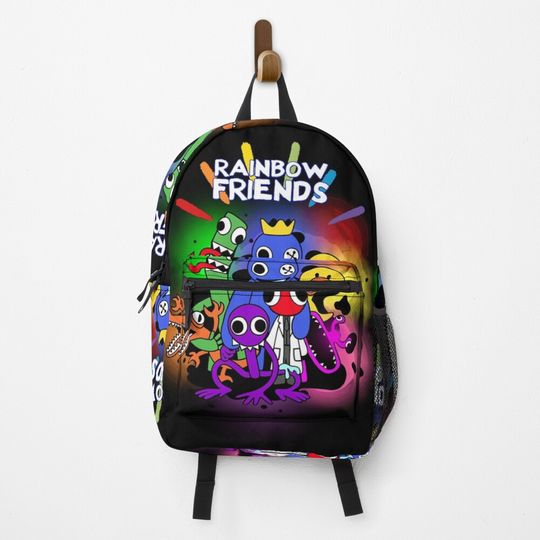 Rainbow Friends Hug it Out Colors Backpack, Back to School Gift for Kids
